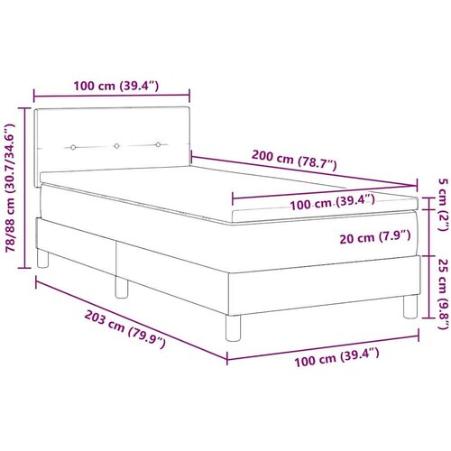  Krevetska podloga s madracem i LED-om tamno zelena 100x200 cm bar&amp;scaron;un Slike