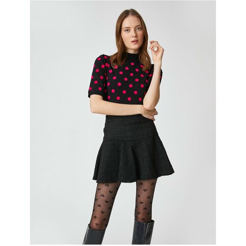 Koton Rachel Araz X - Half Turtleneck Short Sleeve Polka Dot Sweater Slike