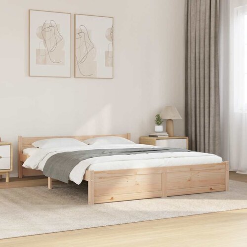  Okvir za krevet od masivnog drva 150 x 200 cm veliki bračni Slike