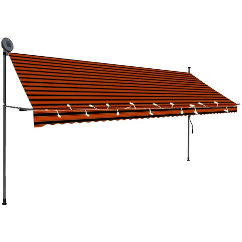 Maison Chic Ročno zložljiva tenda - Senčniki z LED lučkami 400 cm oranžna in rjava, (22042379) Cene