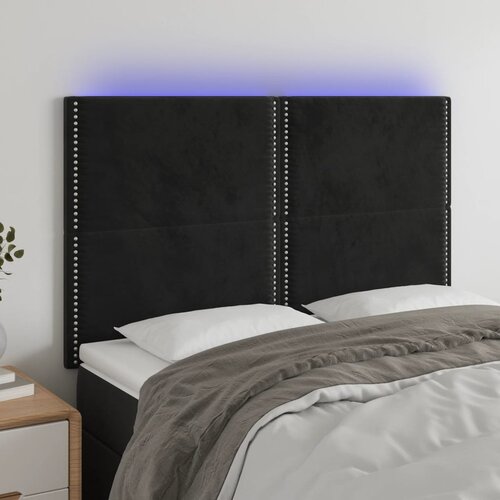 VidaXL LED uzglavlje crno 144x5x118/128 cm bar&amp;scaron;unasto Slike