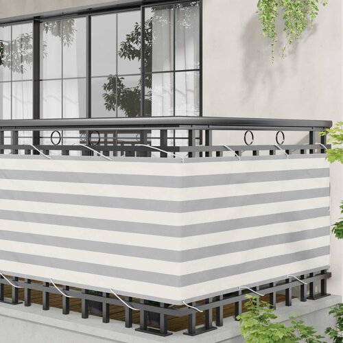  Balcony ekran Svijetlo siva i bijela. 75 x 600 cm Slike