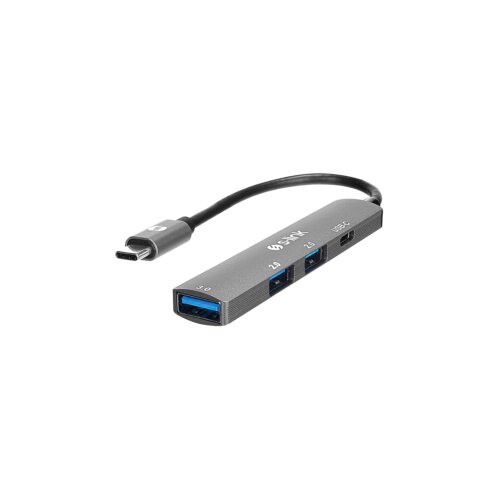  USB HUB S-link SWV-USBC023 4 in 1 Gray Metal TypeC to 2*USB2.0 USB 3.0, PD Type C Adapter, 39871 Cijene