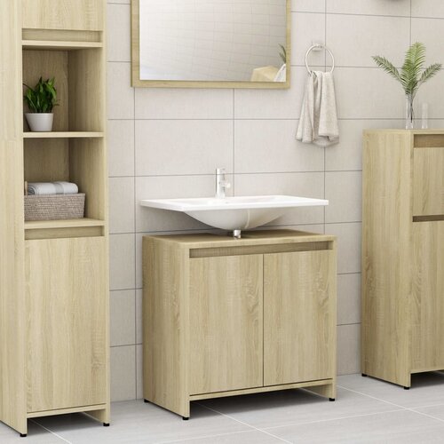 The Living Store Kopalniška omarica sonoma hrast 60x33x61 cm iverna plošča - Kopalniška Omarica, (21436560) Cene