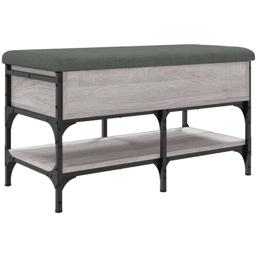  Klupa za cipele siva boja hrasta 82x42x45 cm konstruirano drvo Slike