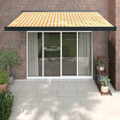 vidaXL zložljiva tenda rumena in bela 3x2,5 m blago in aluminij Cene