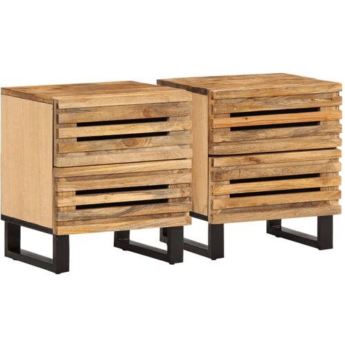  Noćni ormarići 2 kom 40x34x46 cm od masivnog grubog drva manga Cijene