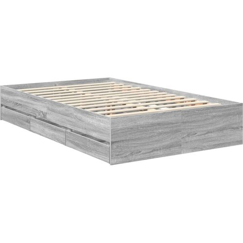  Okvir za krevet Siva Sonoma 120 x 190 cm Inženjersko Drvo - Sivi hrast sonoma 120 x 190 cm Slike