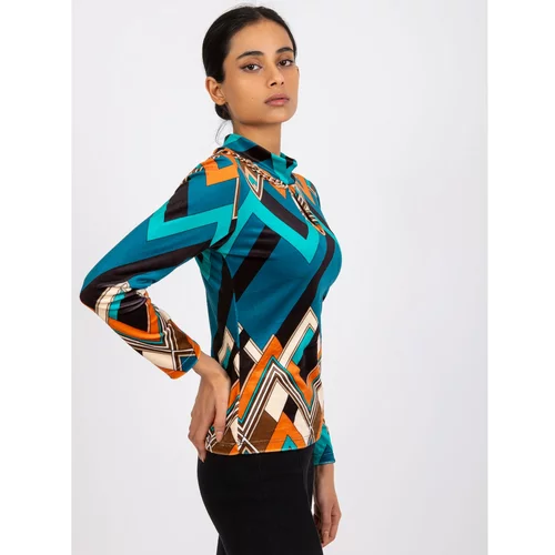 Fashion Hunters Pari blue-orange velor blouse