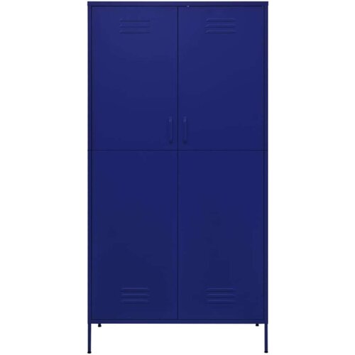VidaXL Garderobna omara mornarsko modra 90x50x180 cm jeklo Slike