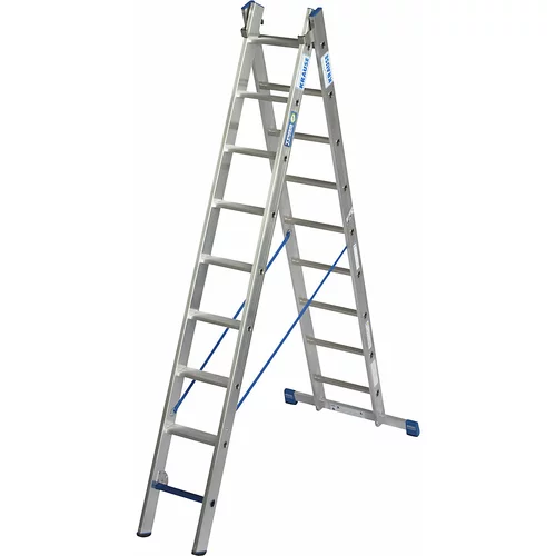 Krause Profesionalna večnamenska lestev STABILO + S, 2-delna izvedba, kombinacija stopnic/klinov, 2 x 9 stopnic/klinov