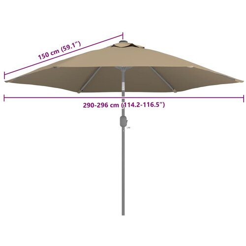  Zamjenska tkanina za vrtni suncobran smeđe-siva 300 cm Slike