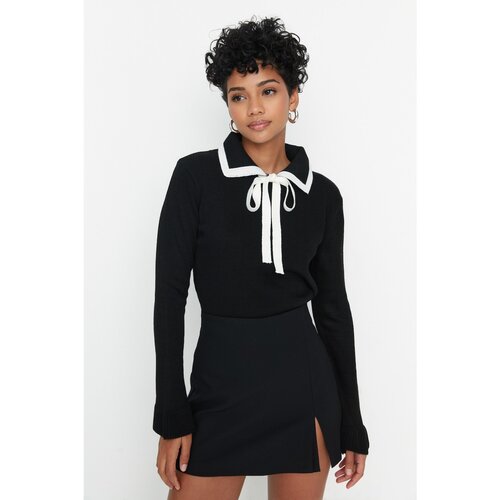 Trendyol Black Polo Neck Knitwear Sweater Slike