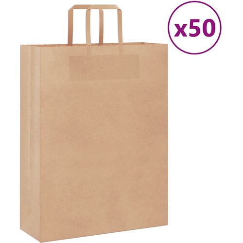 vidaXL Papirnate vrećice 50 kom s ručkama smeđe 32x12x42 cm Cijene