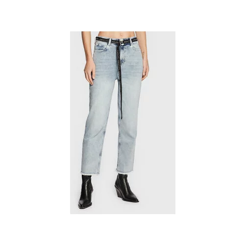 Comma Jeans hlače 2120820 Modra Mom Fit
