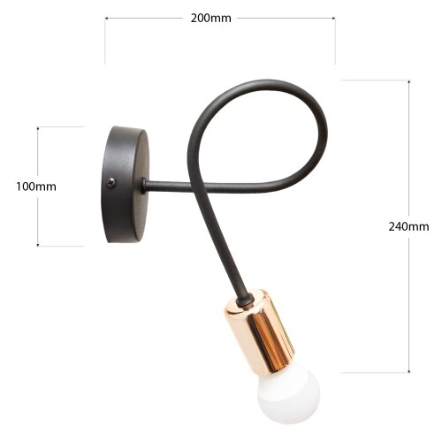  LED zidno svetlo TUBE 1xE27/15W/230V crno Slike