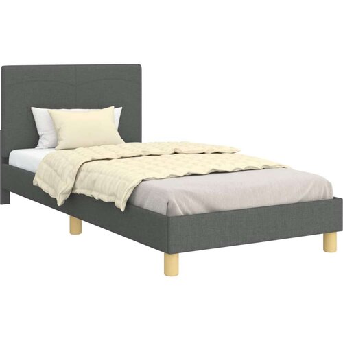  Krevet za djecu s uzglavljem Tamno siva 90 x 200 cm tkanina Slike