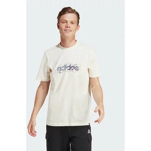 Adidas Majica Illustrated Linear IM8310 Écru Regular Fit