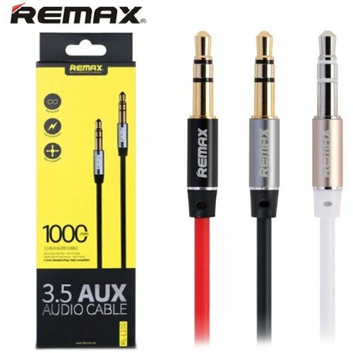 Remax RM-L100 aux kabl 3.5mm crni 1m audio Slike