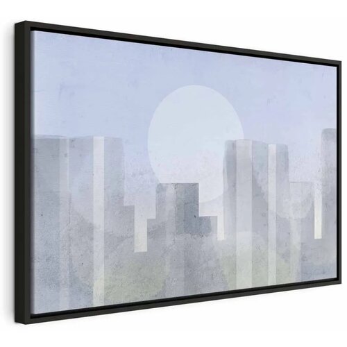  Slika - Modern City (1 Part) Wide - First Variant 120x80 U crnom drvenom okviru Cene