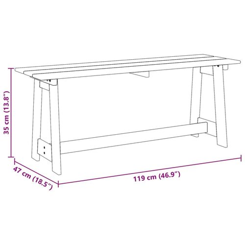  Vanjska klupa 119x35x47 cm Odgovara masivnoj borovini Slike