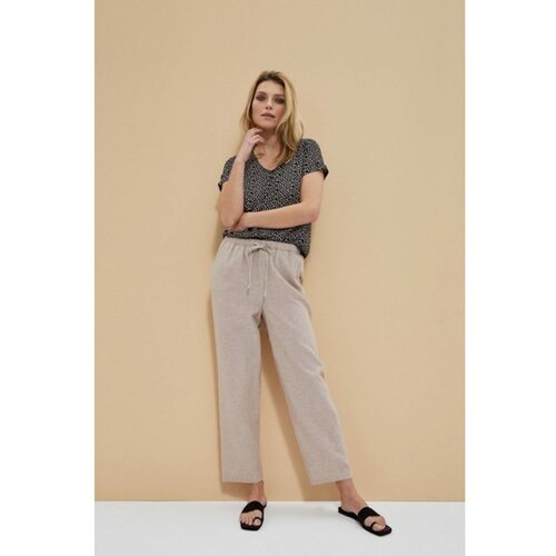 Moodo Linen trousers in smooth fabric Slike