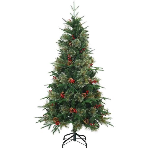  Umjetno božićno drvce s nogom s stalakom Zelena 150 cm PE i PVC Slike
