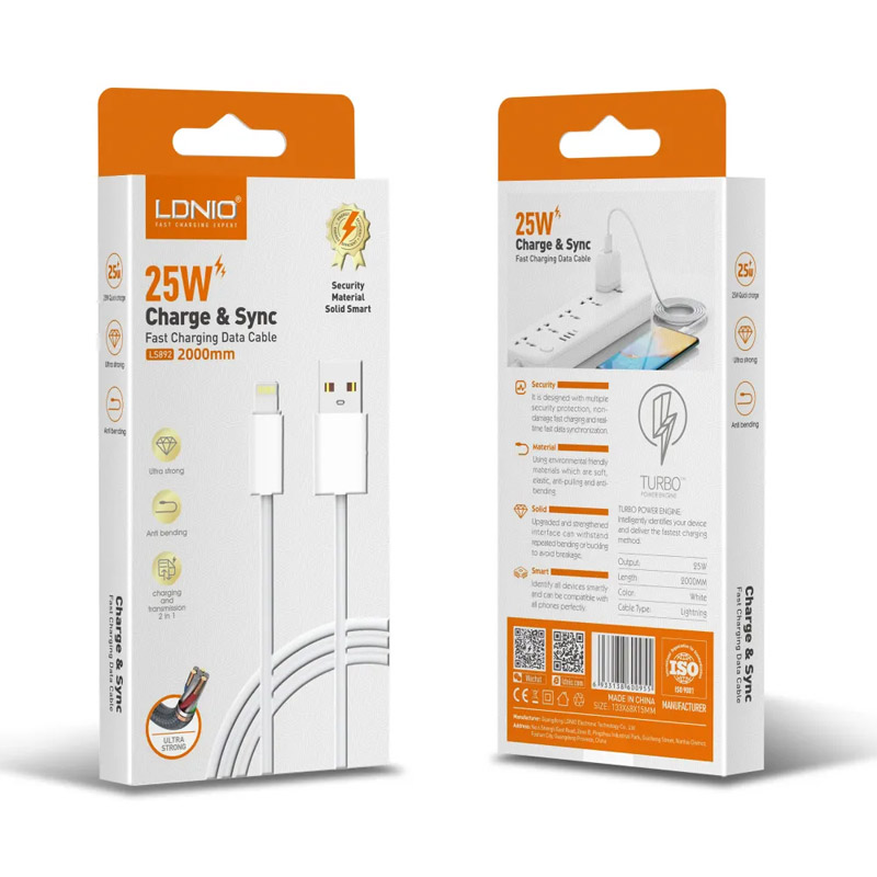 Kabel LDNIO LS892 25W Fast USB na Type-C beli 2m Cene