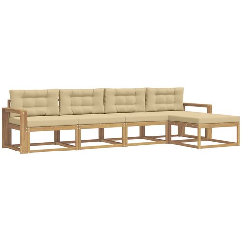 vidaXL Zunanja garnitura za sedenje 4 pcs Bela in bež Poliester, (5000280011) Cene