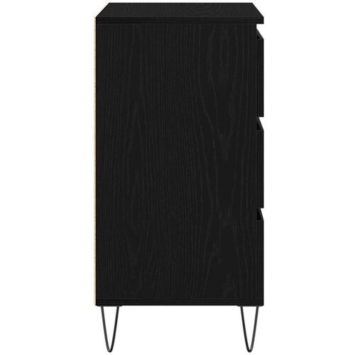  Komoda s ladicama Crni hrast 60x35x70 cm Izrađen od drva Slike