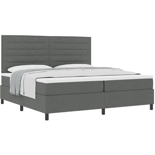 VidaXL Krevet na kutiju opruga s madracem tamno sivi 200x200 cm tkanina Slike