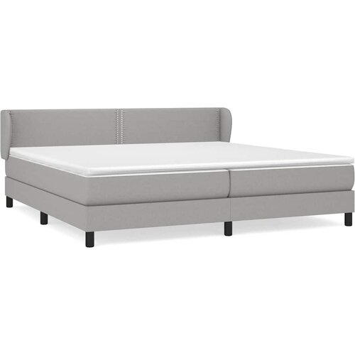  Krevet s oprugama i madracem svjetlosivi 200 x 200cm od tkanine Slike