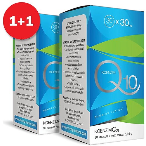 Strong Nature koenzim Q10 30 mg, 30+30 kapsula (1+1 gratis) Slike