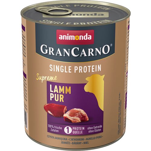 animonda GranCarno Adult Single Protein Supreme 24 x 800 g - Jagnjetina Cijene