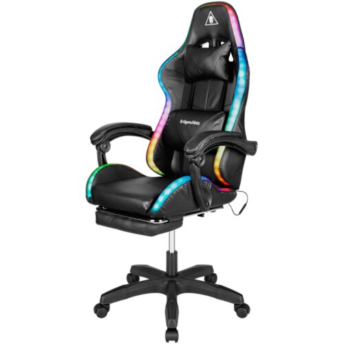  Kruger&amp;amp;Matz GX-150 crna LED gejmerska stolica Slike