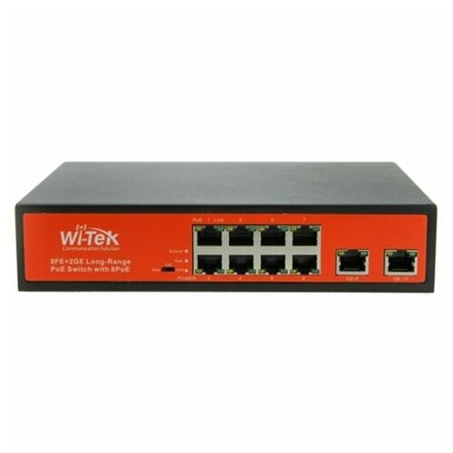 Wi-tek WI-PS210G 8FE 2GE PoE 150W Long Range PoE 48V 802.3at/af Port Isolation svič Slike