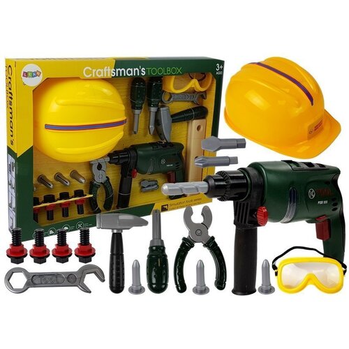  Dječji set alata s kacigom i naočalama - Drilly Cijene