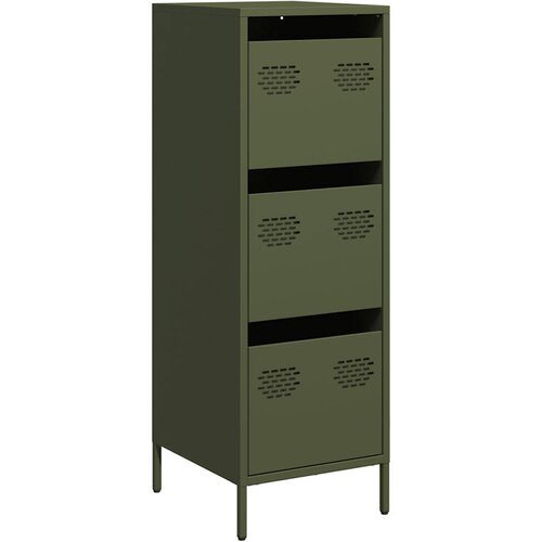Maison Chic Visoka omara - Komoda - Predalnik olivno zelena 39x35x103,5 cm jeklo, (21722065) Slike