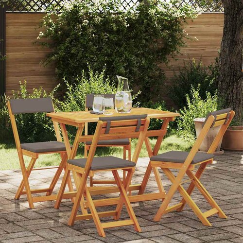 Bistro set s jastukom 5 pcs Prirodna nafta Čvrsto drvo akacije Cene