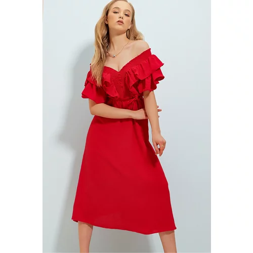 Trend Alaçatı Stili Dress - Red - A-line