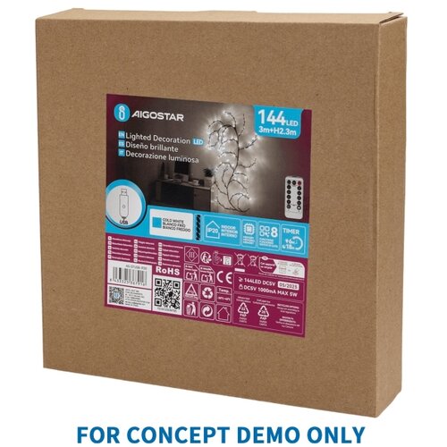Aigostar LED spoljna božićna dekoracija 540xLED/6W/230V IP44 toplo belo 45cm pahulja Slike
