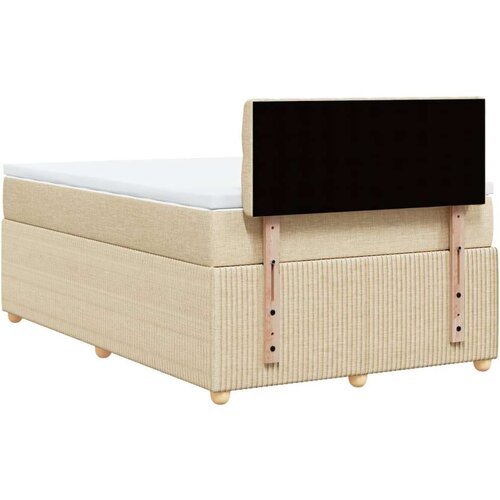 vidaXL Box spring postelja z vzmetnico krem 120x190 cm blago, (21307867) Cene
