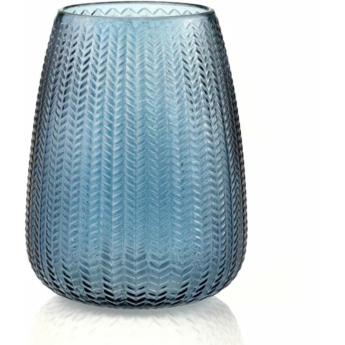 AmeliaHome Modra steklena vaza (višina 24 cm) Sevilla –