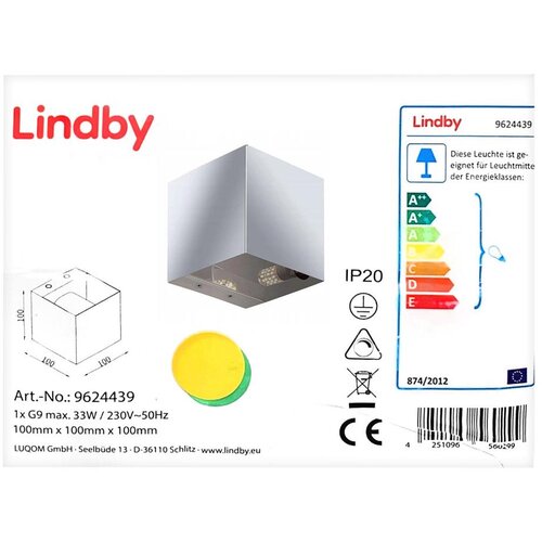  Lindby - Zidna svetiljka NEHLE 1xG9/33W/230V Cene