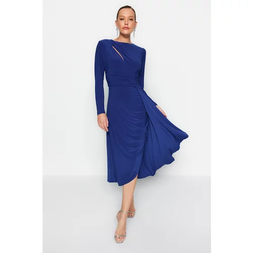 Trendyol Saks Fitted Evening Dress in Cut Out/Window Detail