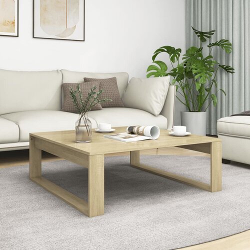 The Living Store Klubska mizica sonoma hrast 100x100x35 cm iverna plošča - Klubska Mizica, (21573385) Cene