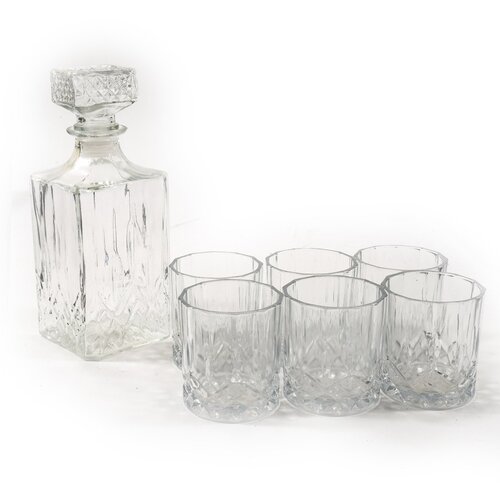Mhome Set steklenica za whiskey 900ml + 6 kozarcev 200 ml / steklo, (21318151) Cene