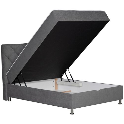 Modern Living Postelja Z Vzmetnico Black Diamant, 140x200, Siva Slike