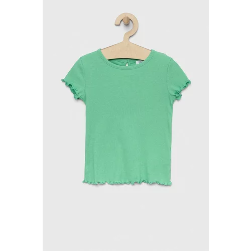 GAP Otroška bombažna kratka majica zelena barva