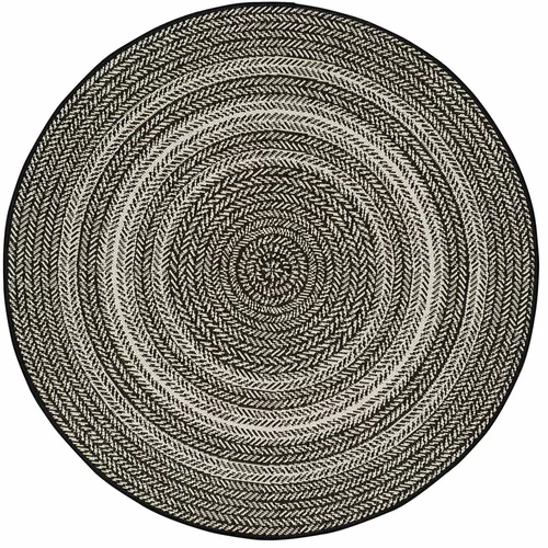 Universal crni vanjski tepih Silvana Rutto, ⌀ 120 cm